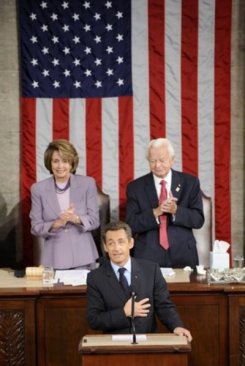 Sarkozy en el Congreso de Los Estados Unidos