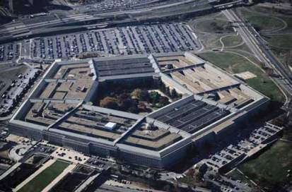 Vista aérea del Pentágono, sede de Departamento de Defensa de USA